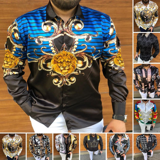 Camisa Estampada Manga Larga Slim Fit para Hombre - Image 2