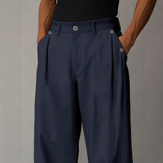 Pantalones Casuales Rectos de Color Liso para Hombre - Image 2