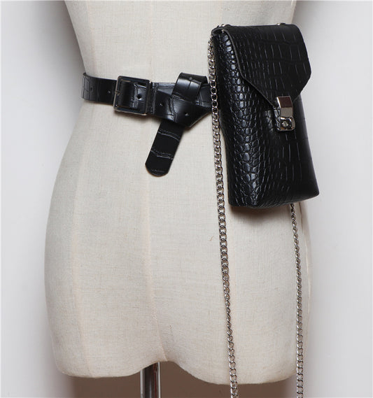 Bolso Cinturón de Cuero PU Versátil con Patrón Moderno - Image 2