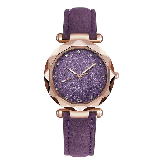 Reloj de Pulsera para Mujer Romántico con Cielo Estrellado, Diseño Cuero y Diamantes - Image 2