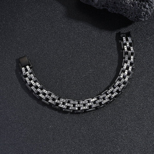 Pulsera Reloj Acero Titanio Triple Fila Hombre - Image 2
