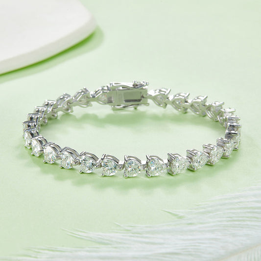 Pulsera de Plata 925 Baño de Platino 18k con Diamantes - Image 2