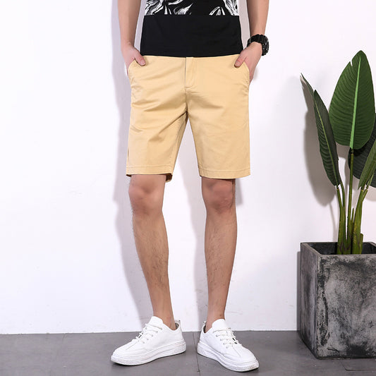Shorts Casuales de Algodón para Hombre - Colores Sólidos - Image 2