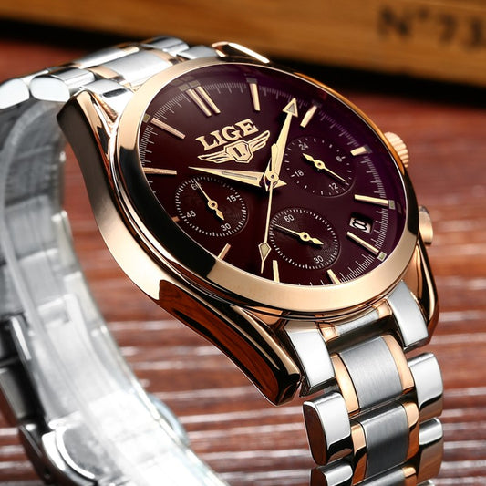 Reloj de Negocios Deportivo Acero Inoxidable Multifuncional con Calendario - Image 2