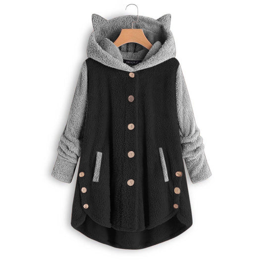 Sudadera con Capucha y Orejas de Gato - Abotonada y Peluche - Image 2