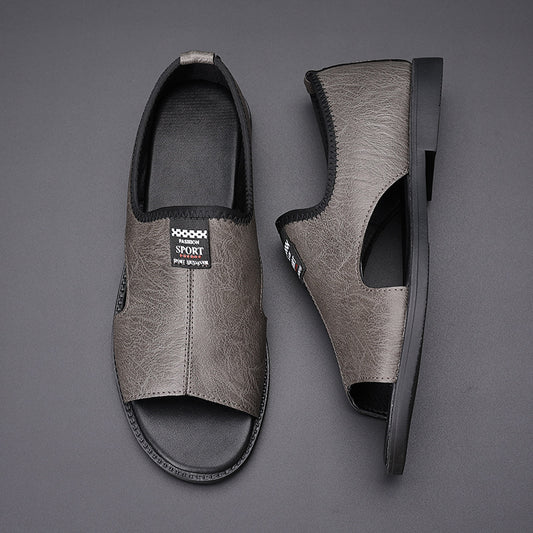 Sandalias Casuales de Cuero Roman para Hombre - Suela Antideslizante - Image 2