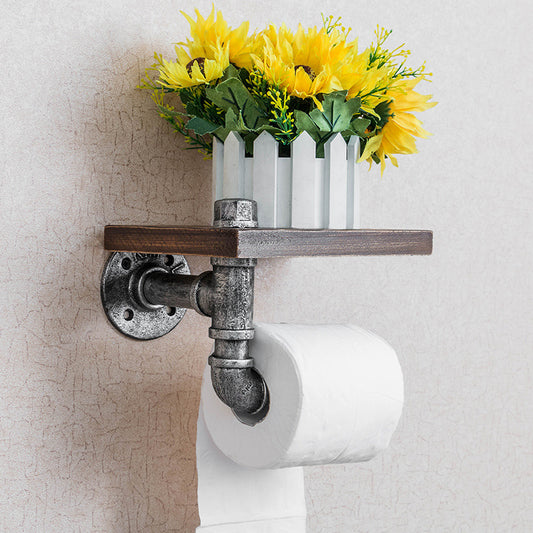 Estante de Tuberías de Hierro Forjado para Baño - Organizador de Toallas y Almacenamiento - Image 2