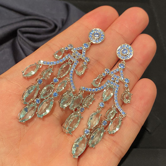 Aretes de Aguja de Plata con Circonia Cúbica Brillante - Image 2