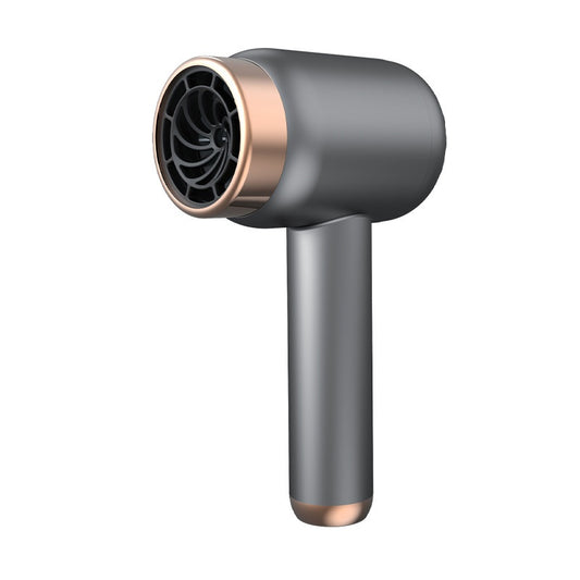 Purple high-speed wireless hair dryer with gold accents, featuring hot and cold air, shown on a reflective surface. - Image 2