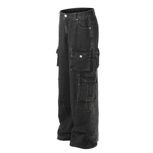 Pantalones Cargo Jeans con Múltiples Bolsillos Estilo Americano para Hombre - Image 2
