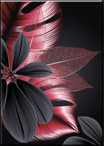 Cuadro Tríptico Decorativo Minimalista Negro y Dorado con Plantas - Image 2