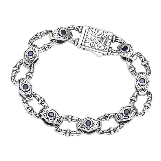 Pulsera de Plata Esterlina 925 con Patrón en Relieve para Hombre - Image 2
