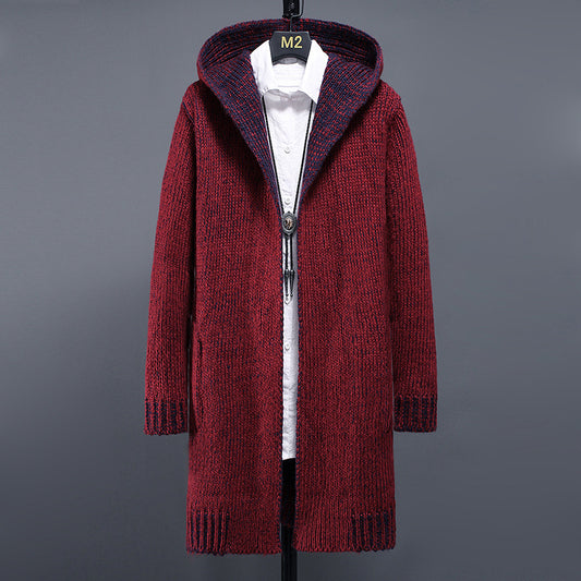 Cardigan Tejido Holgado con Capucha para Hombre - Suéter Casual - Image 2