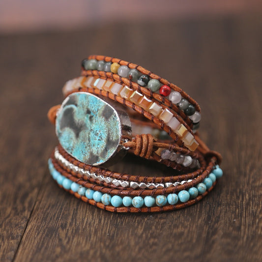 Pulsera de Piedra Marina Natural con Cuentas Estilo Europeo - Image 2