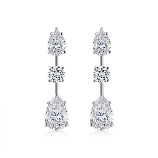 Aretes Largos de Lujo en Plata 925 con Moissanita - Image 2