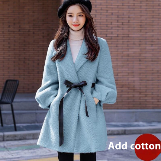 Abrigo de Lana Coreano Suelto y Grueso para Otoño e Invierno - Image 2
