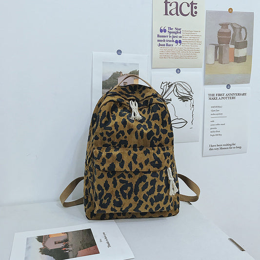 Mochila Estampado Leopardo Estilo Coreano - Gran Capacidad para Estudiantes - Image 2