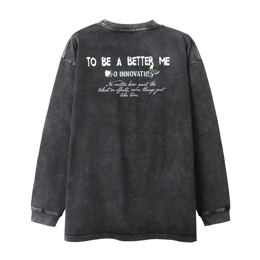 Camiseta Manga Larga Estampada con Efecto Vintage para Hombre - Image 2