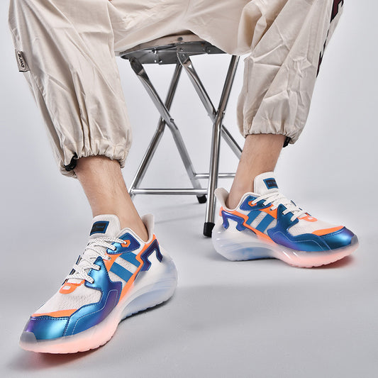 Zapatos Luminosos Talla Grande Respirable con Textura Jacquard y Punta Redonda - Image 2