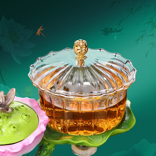 Juego de Té Kung Fu Cristal Loto Luz de Luna - Image 2