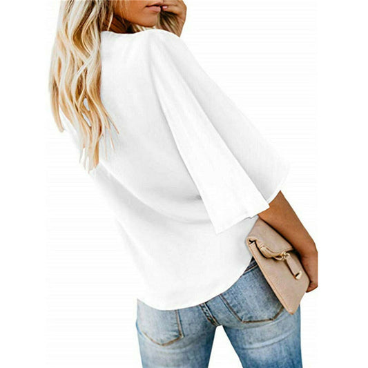 Blusa de Gasa con Mangas Volantes - Image 2