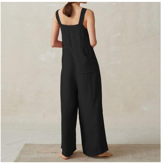 Mono Ancho de Algodón y Lino para Mujer con Bolsillos - Image 2