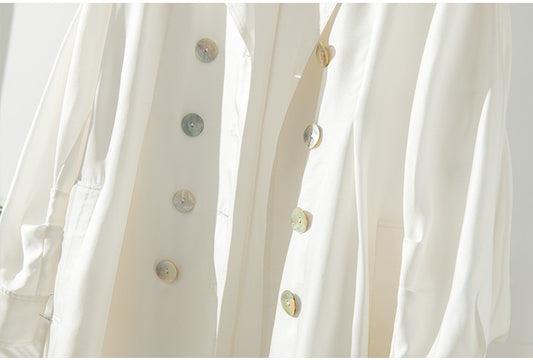 Gabardina Larga para Mujer con Cintura de Seda - Image 2