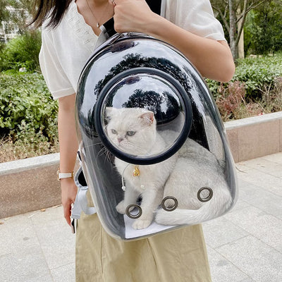 Mochila Transparente para Gatos con Cúpula Panorámica y Gran Capacidad