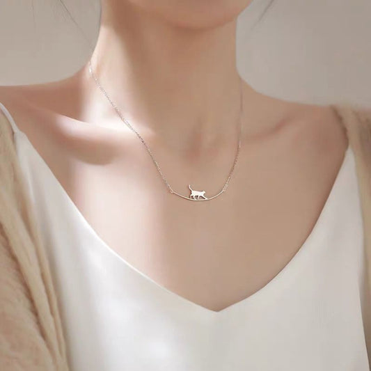 Collar de Plata 925 con Gato Curvo - Image 2