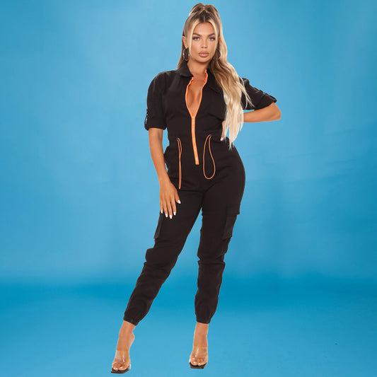Jumpsuit Tallas Grandes con Cintura Ajustable y Mangas Largas - Image 2