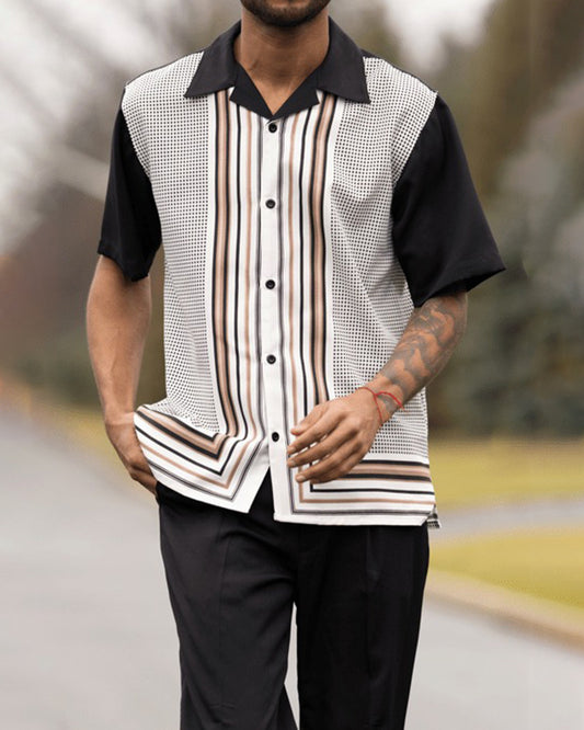 Conjunto de Camisa Casual y Pantalón para Hombre Talla Grande - Image 2