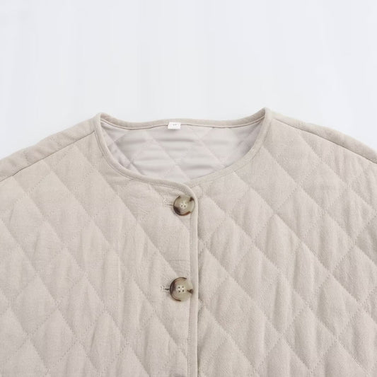 Chaqueta de Otoño e Invierno en Mezcla de Lino y Algodón para Mujer - Image 2