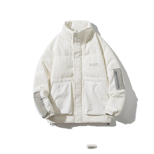 Chaqueta de Invierno Corduroy con Cuello Alto - Abrigo Suelto y Cálido para Hombre - Image 2