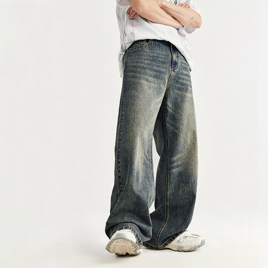 Pantalones Vaqueros Rectos Baggy con Detalles Vintage y Efecto Gastado - Image 2
