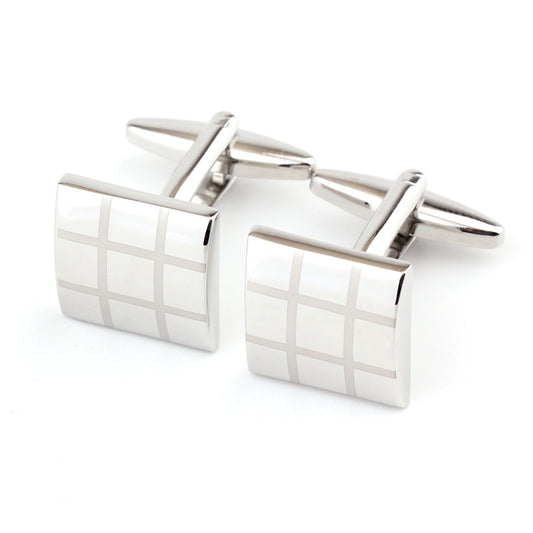 Gemelos Cuadrados de Cuadros para Hombre - Diseño Clásico Francés - Image 2