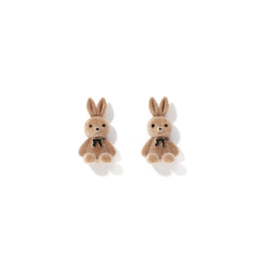 Aretes Conejo Peluche Suave con Acabado Aterciopelado - Image 2