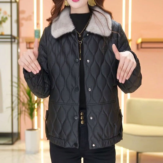Chaqueta de Cuero Acolchada Corta para Mujer - Diseño Premium sin Desprendimiento - Image 2