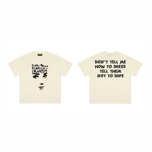 Playera Suelta con Estampado de Letras Personalidad Americana - Image 2