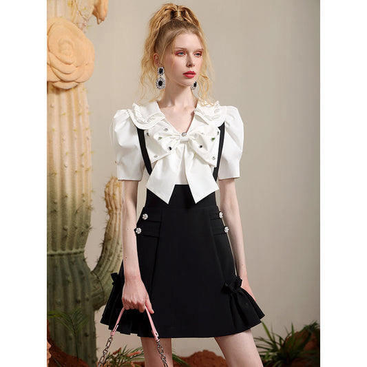 Camisa de Moño Entallada con Detalles de Perlas - Image 2