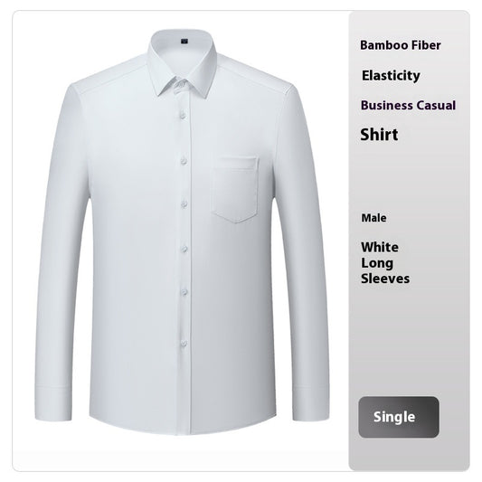 Camisa Profesional de Fibra de Bambú Blanca para Hombre - Image 2