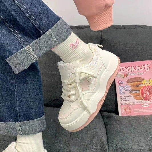 Zapatillas Deportivas Plataforma para Mujer - Blancas Estilo Board - Image 2