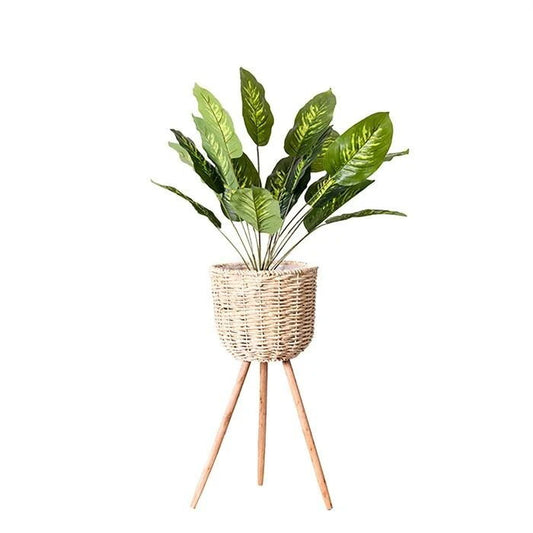 Macetero de Pie en Fibra Natural - Decoración Elegante para Interiores - Image 2