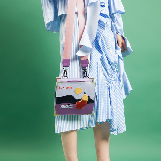 Bolso Vintage de Lona y Terciopelo con Bordados - Mensajero Elegante para Mujer - Image 2