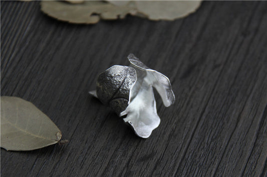 Anillo de Plata Esterlina con Hoja Vintage para Hombre y Mujer - Image 2