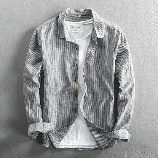 Camisa Casual de Lino con Mangas Largas para Hombre - Image 2