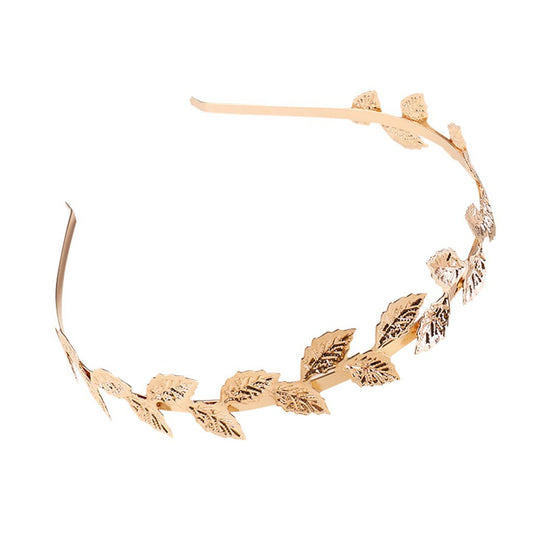 Diadema Dorada con Hojas Estilo Retro Minimalista - Image 2