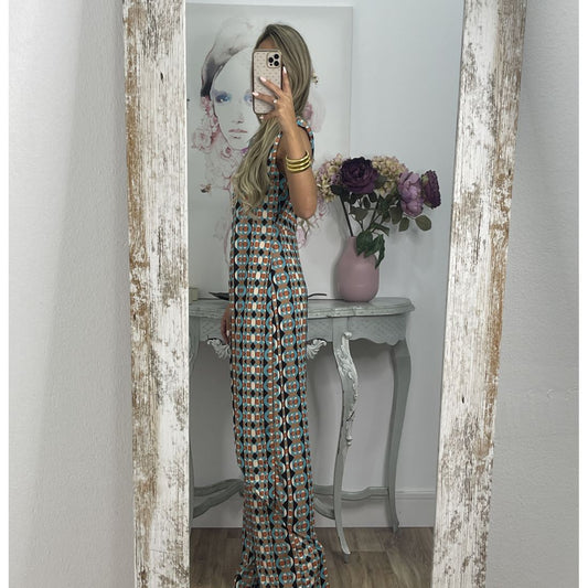 Conjunto Sin Mangas Estampado: Blusa y Pantalón de Cuello Redondo - Image 2