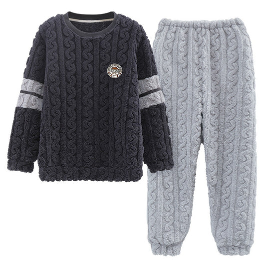 Pijama Térmico de Franela Jacquard para Hombre - Otoño e Invierno - Image 2