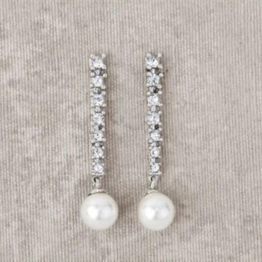 Aretes de Plata Esterlina con Perla y Zirconia - Diseño Elegante Premium - Image 2