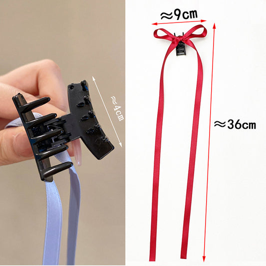 Pinza para Cabello Tipo Garra con Moño de Cinta de 36cm - Poliéster Algodón - Image 2